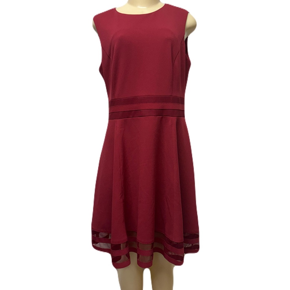 Calvin Klein Burgundy Sleeveless Mini Dress